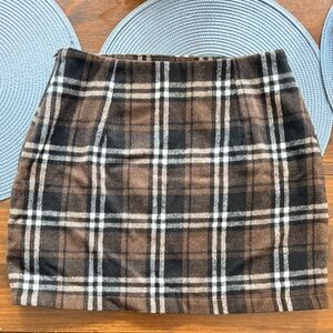 Plaid Brown and Black Women's Skirt